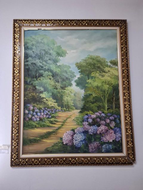 Pintura em tela o Caminho das Hortências