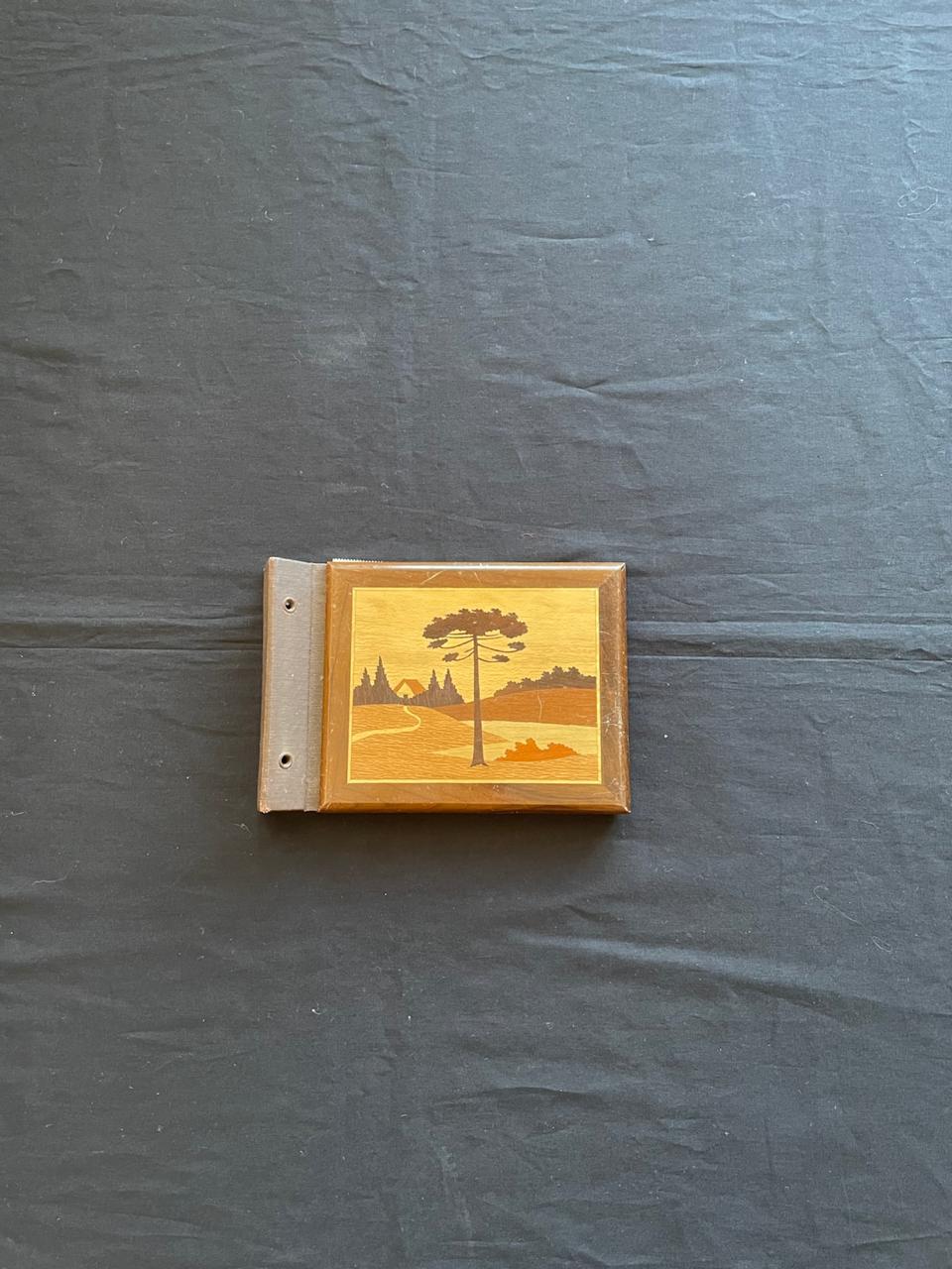 Álbum fotográfico de madeira pequeno